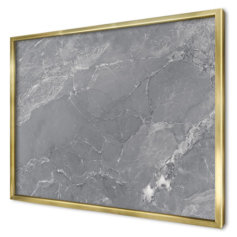 Dekoracyjna tablica magnetyczna Wallfluent 70x50 Szary marmur w złotej ramie 1szt