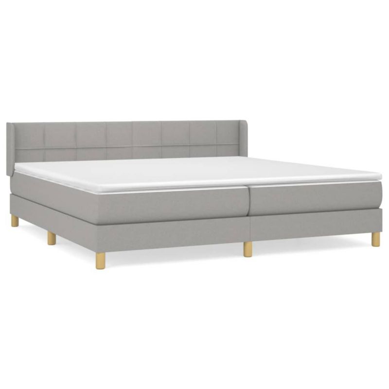 Łóżko kontynentalne WaszeMeble 200x200 cm jasnoszare WM-3130297 1 szt.