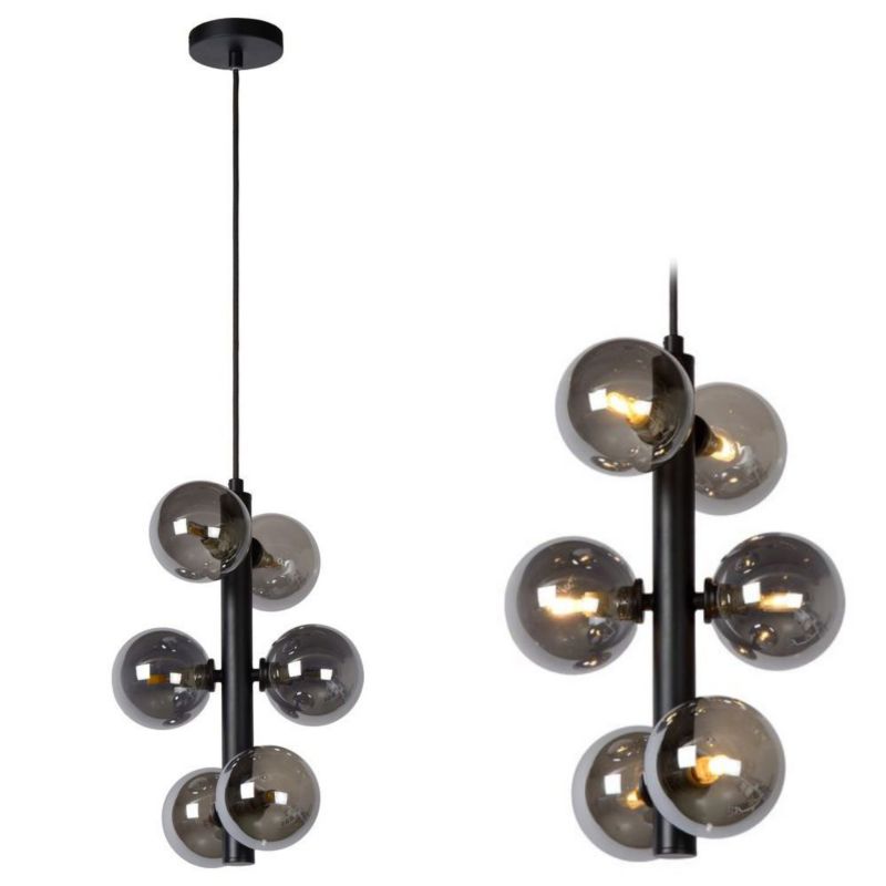 Lampa Sufitowa Wisząca Toolight App1163-6Cp Czarny Szary
