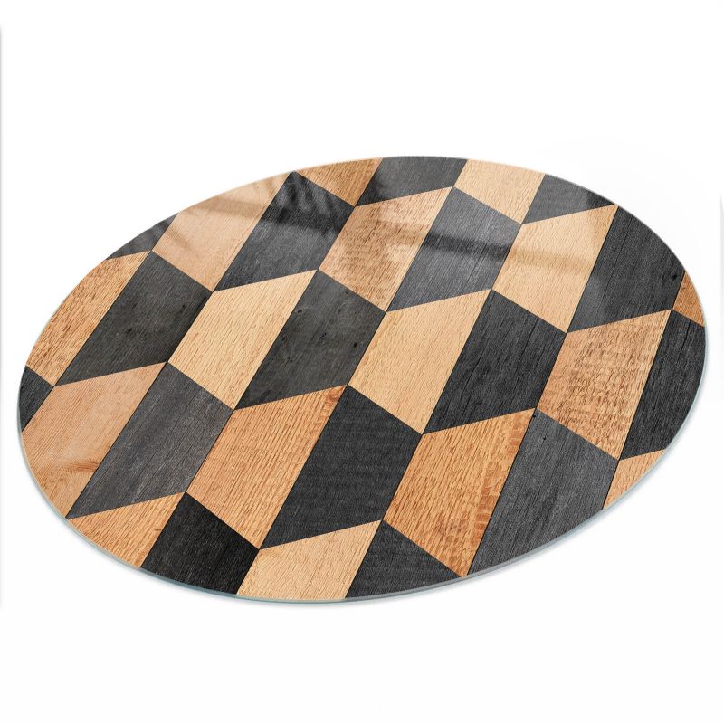 Blat Na Stolik ArtPrintCave fi100 cm Geometria wnętrz - Hartowany Blat Szklany Ochronny 1 szt.