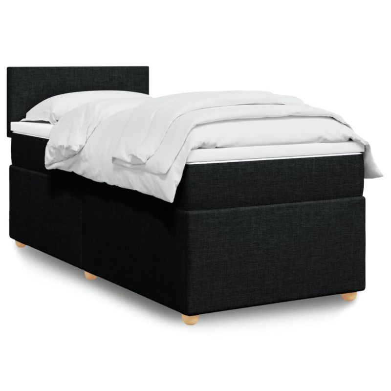 Łóżko z materacem WaszeMeble 80x200 cm Czarny tkanina WM-3286502 1 szt.