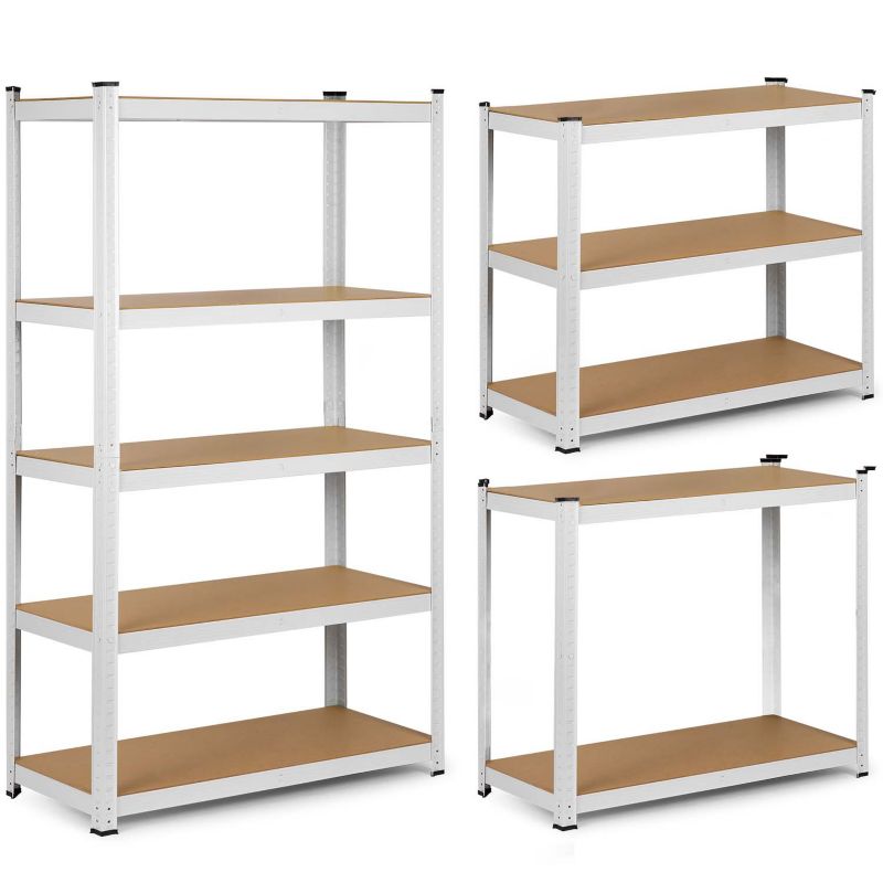 Regał magazynowy Humberg 150x75x30 cm metalowy biały 5 półek 125 kg 1 szt.