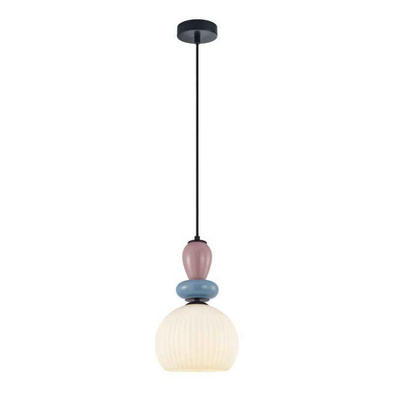 Lampa wisząca kolorowe ceramiczne ozdoby Italux Domali multikolor 1xE27x40W IP20 wym:113x20x20cm - 1 szt.