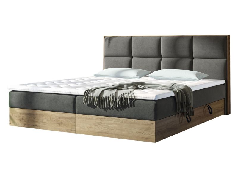 Łóżko kontynentalne MIRJAN 24 Euphoria 140x200 antracyt/gold craft oak 1 szt.