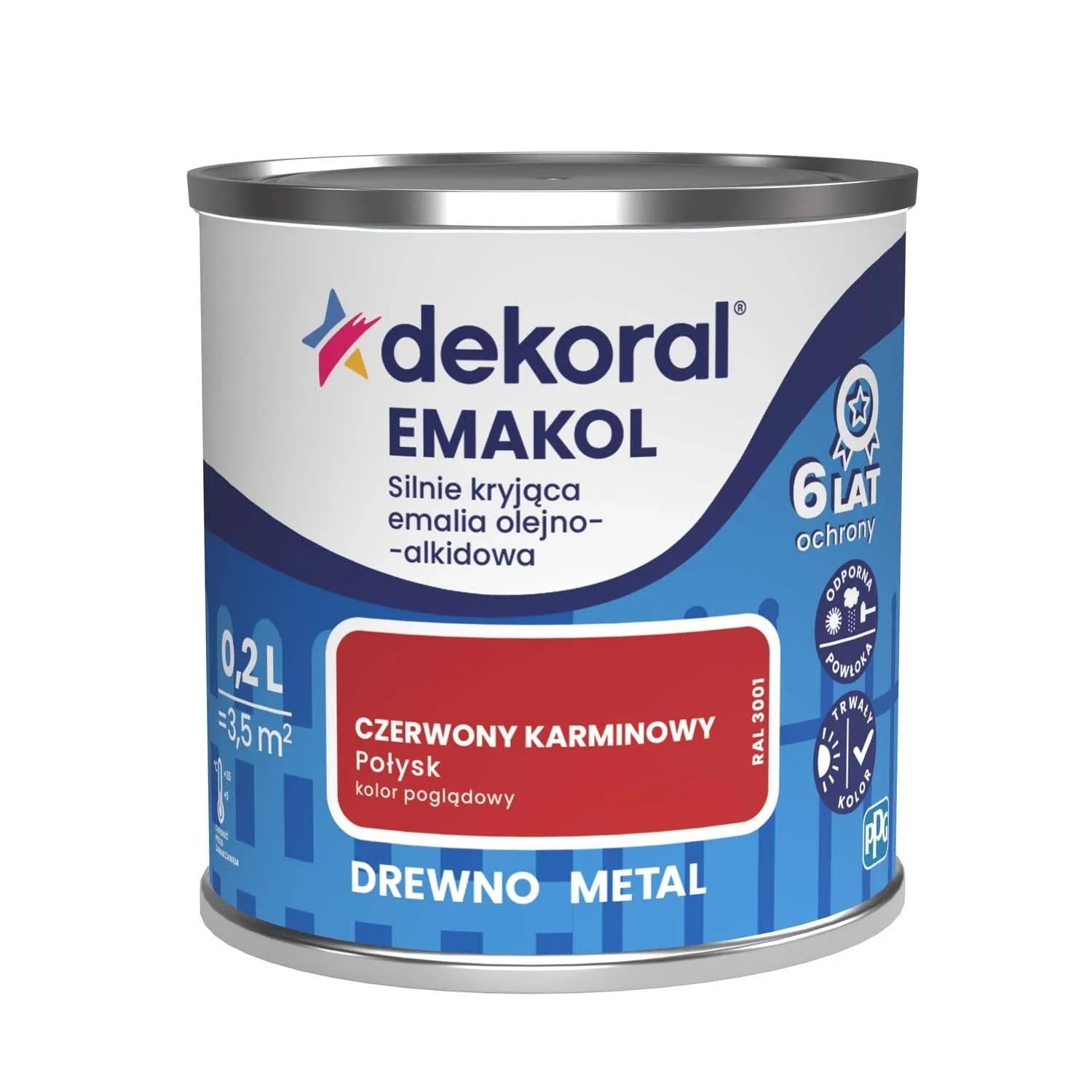Dekoral Emalia Emakol Strong czerwony karminowy 200 ml