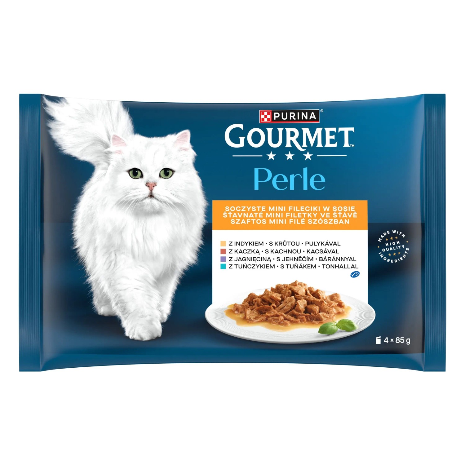 Purina Gourmet Perle Mokra karma dla kotów mini fileciki w sosie 4x85 g