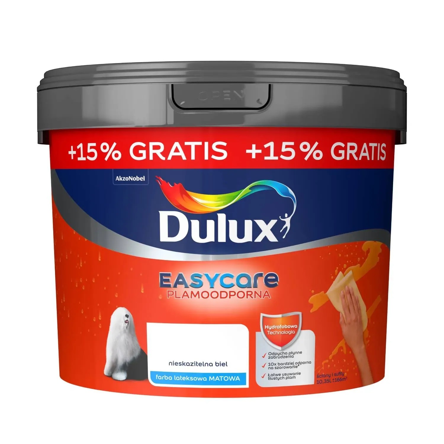 Farba Dulux EasyCare nieskazitelna biel 9L + 15%