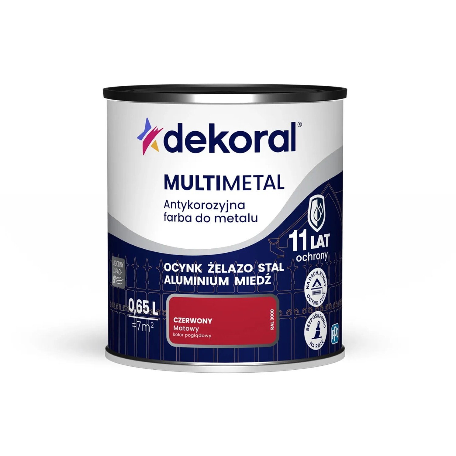 Dekoral Farba antykorozyjna Multimetal czerwona 0,65L