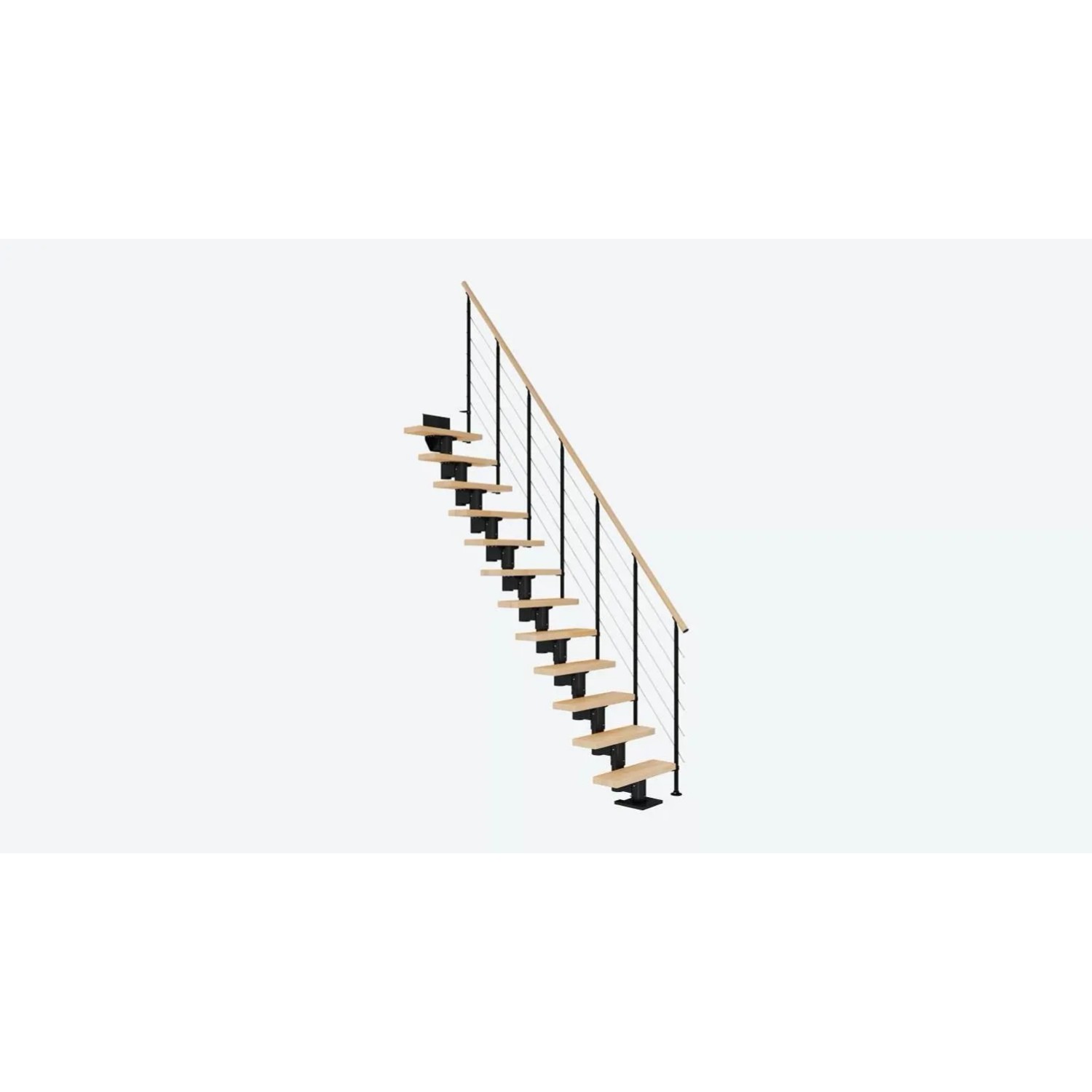 Dolle Schody modułowe Dublin 71cm proste dąb lakierowany czarny max.H337
