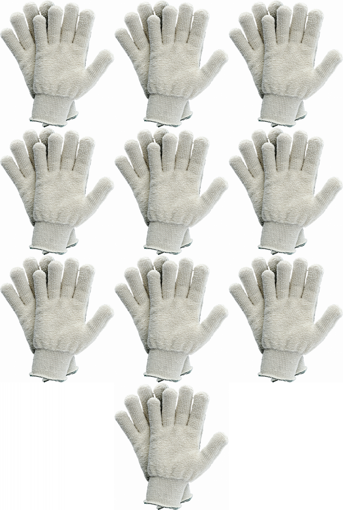 10x Rękawice robocze JS Gloves, termiczne, rozmiar 8, jasnoszary