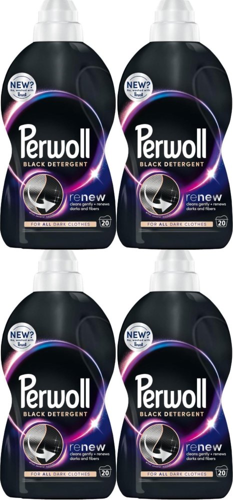 4x Płyn do prania Perwoll Black, do czarnych i ciemnych tkanin, 1000ml
