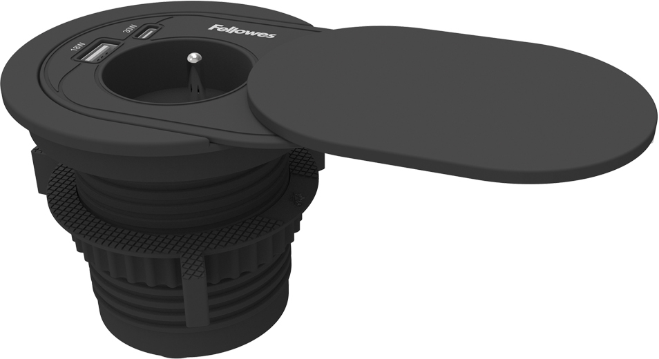 Gniazdo zasilające Fellowes Power Spot, typ E, 2m, czarny