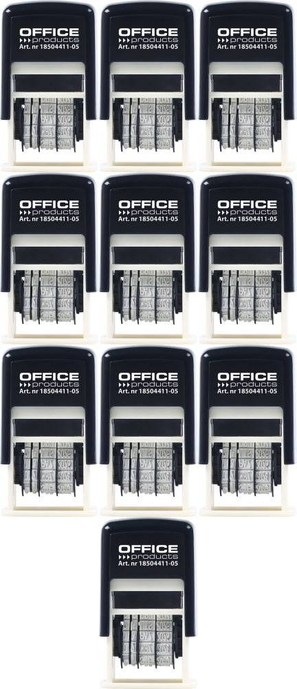 10x Datownik samotuszujący Office Products, z tuszem, wersja cyfrowa, czarny