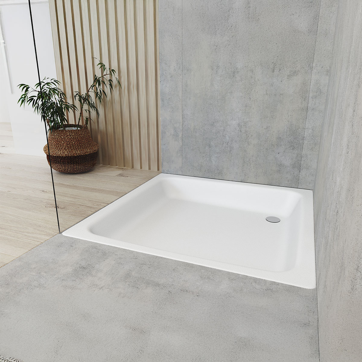 Kaldewei Sanidusch brodzik 90x90 cm kwadratowy z antypoślizgiem Invisible Grip model 396 biały 331100011001