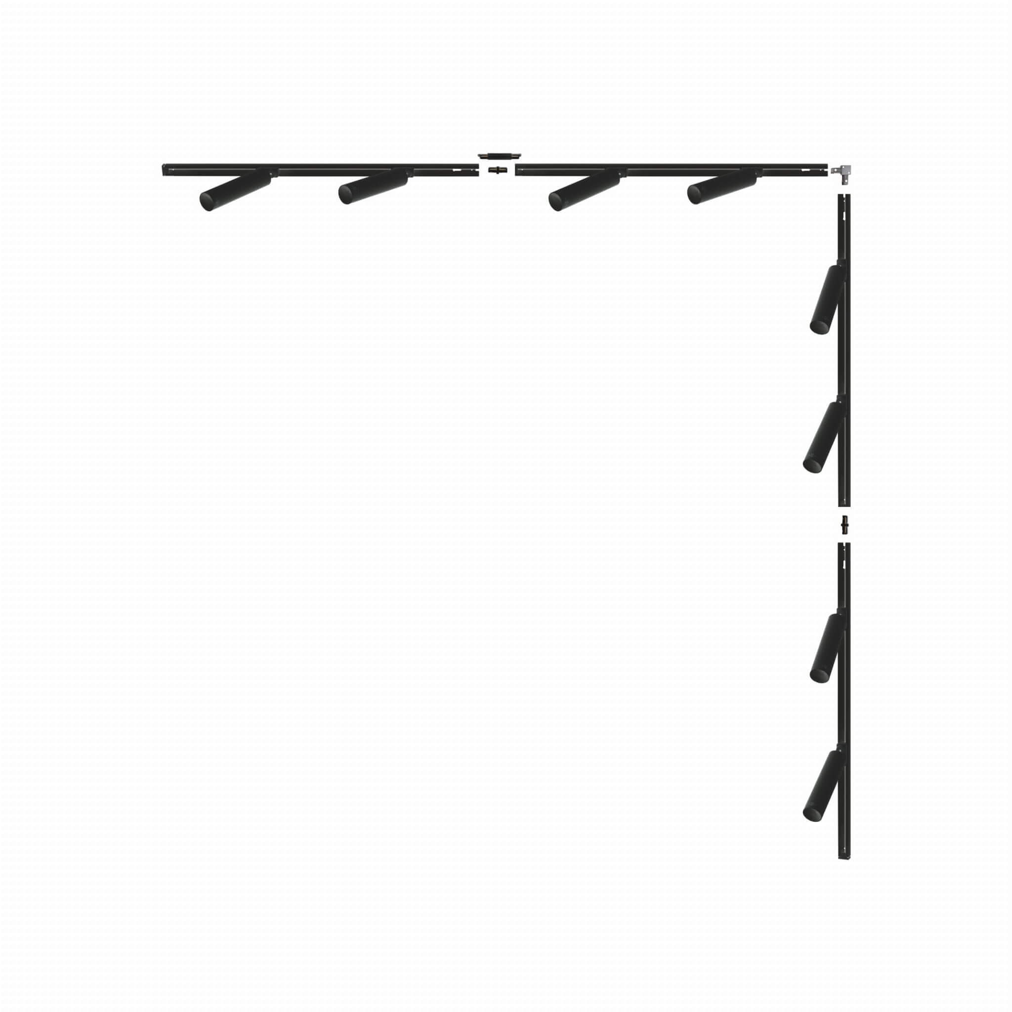 Zuma Line Black zestaw szynoprzewód z reflektorami 8x35 W czarny 3588
