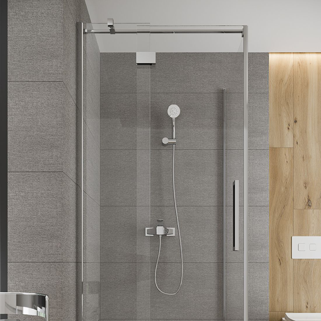 Cersanit Crea ścianka prysznicowa 80 cm chrom/szkło przezroczyste S159-009