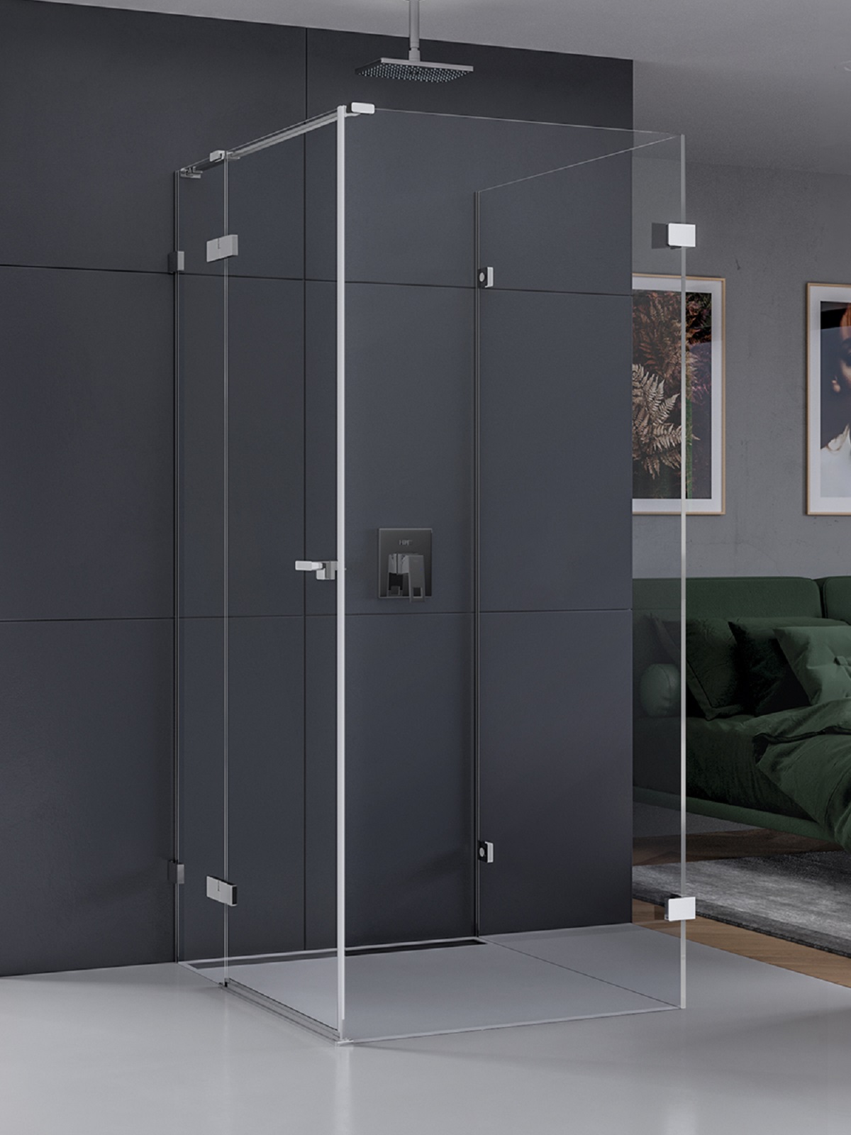 New Trendy Eventa kabina prysznicowa 100x90 cm prostokątna lewa chrom/szkło przezroczyste EXK-4605