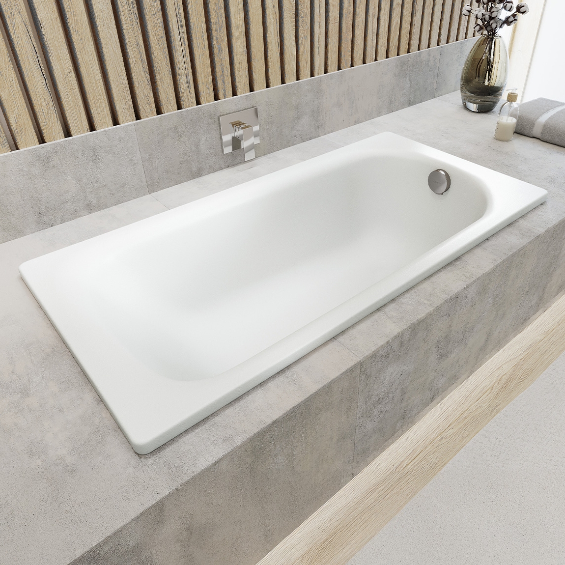 Kaldewei Saniform Plus wanna prostokątna 140x70 cm model 360-1 z powierzchnią uszlachetnioną i pełnym wykończeniem przeciwpoślizgowym ...