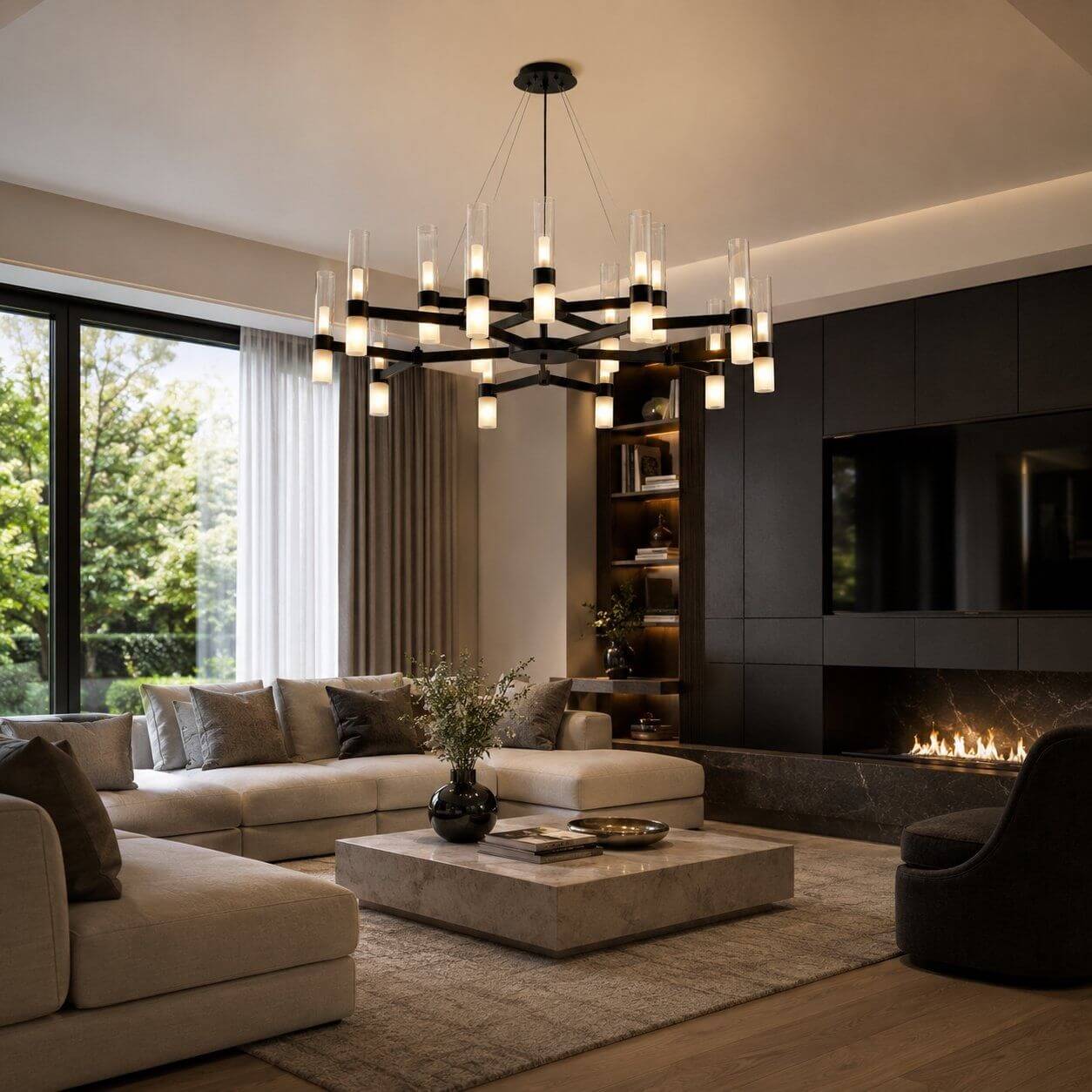 Step Into Design Candela lampa wisząca 30x10 W biała-czarna DN1505-15 black