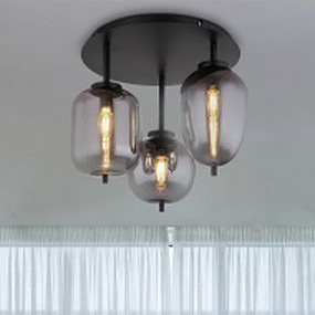 Globo Lighting Blacky lampa podsufitowa 3x40W czarny mat/szkło przydymione 15345-3D