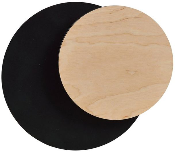 Emibig Circle kinkiet 1x8 W czarny-drewno 970/2