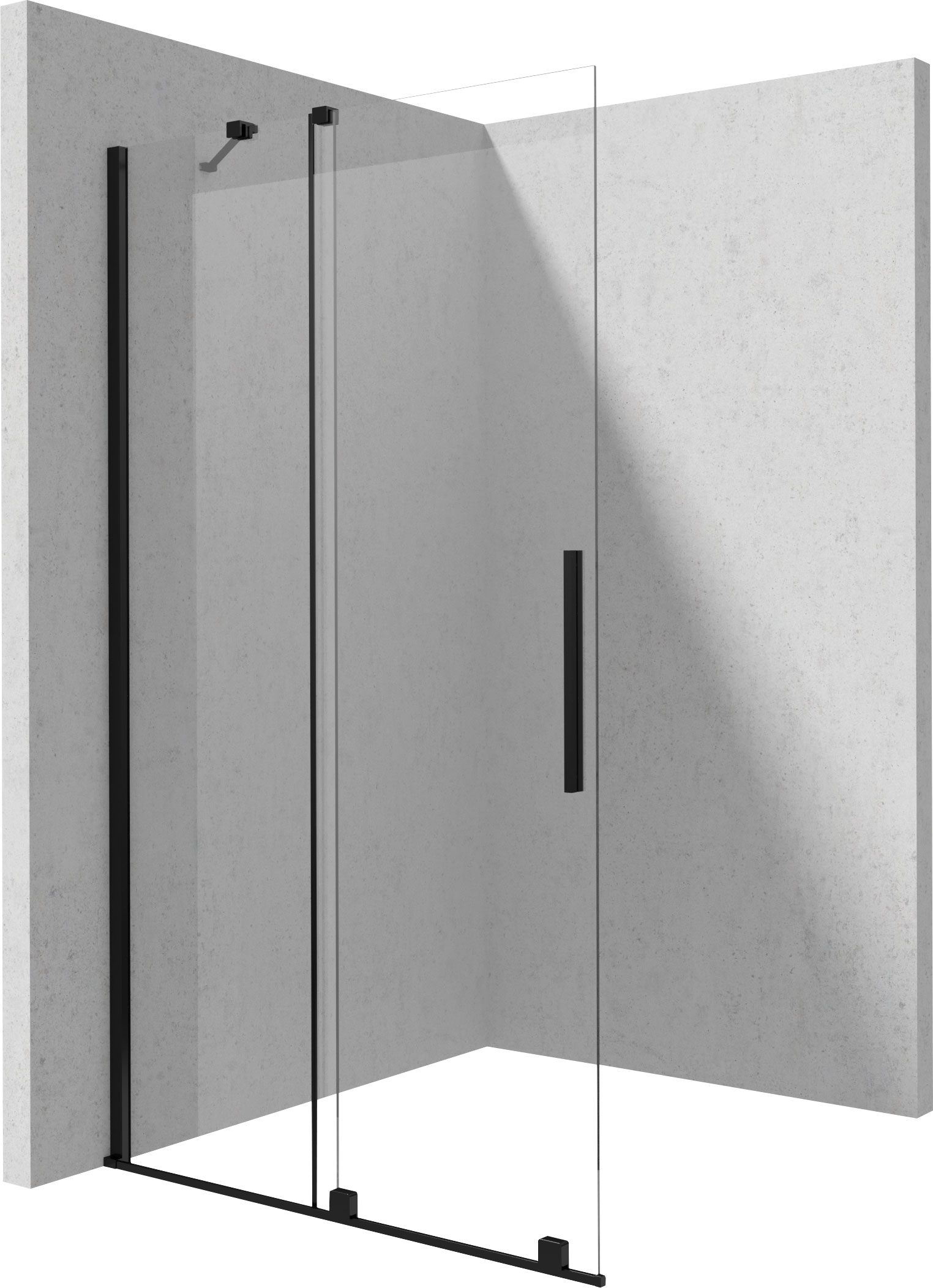 Deante Prizma ścianka prysznicowa walk-in 80 cm czarny mat/szkło przezroczyste KTJN_38R