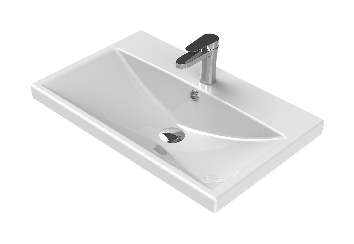 CeraStyle Elite umywalka 70x45 cm meblowa prostokątna biała 032100-u