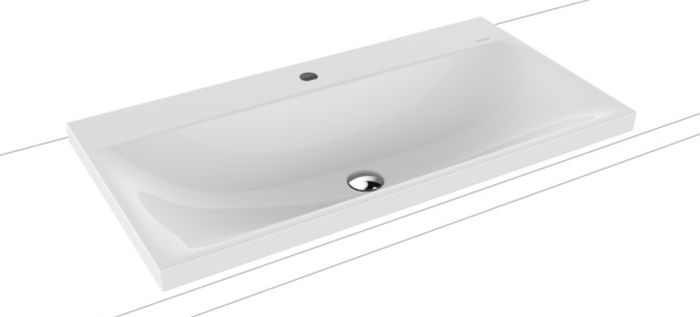 Kaldewei Silenio umywalka 90x46 cm nablatowa prostokątna model 3041 biała 904006303001