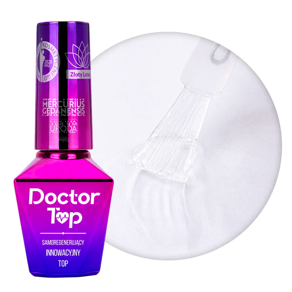Top nabłyszczający samoregenerujący no wipe bez przecierania Doctor Top Molly Nails HEMA/Di-HEMA Free Clear 10g