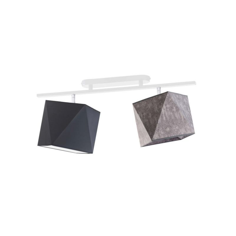 Lampa Volta Light Factory żyrandol plafon sufitowa z abażurami diament Czarny, beton BELARUS P2 1szt.