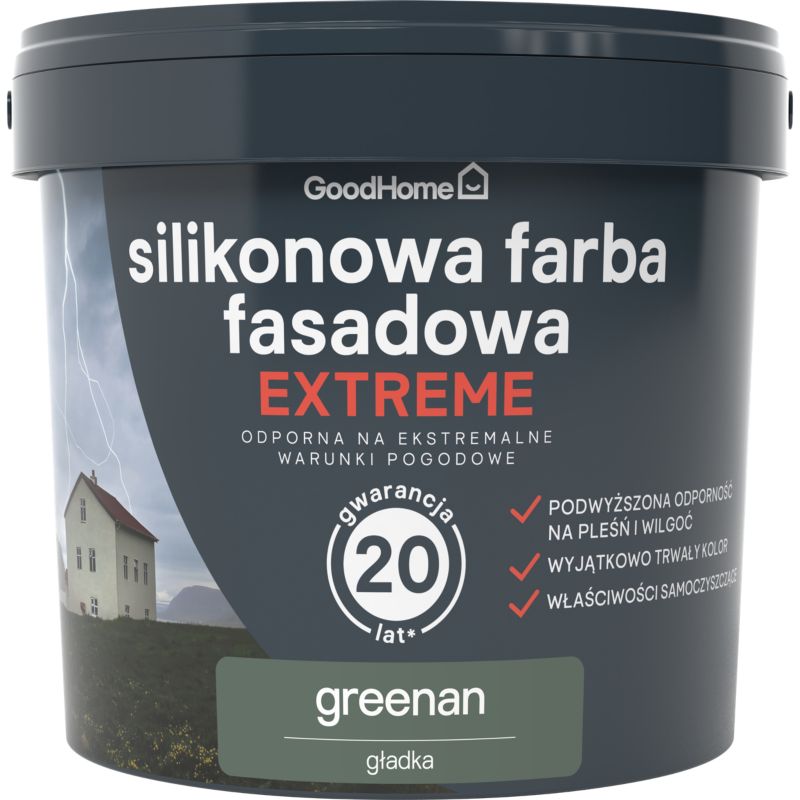 Farba elewacyjna GoodHome silikonowa greenan 5 l