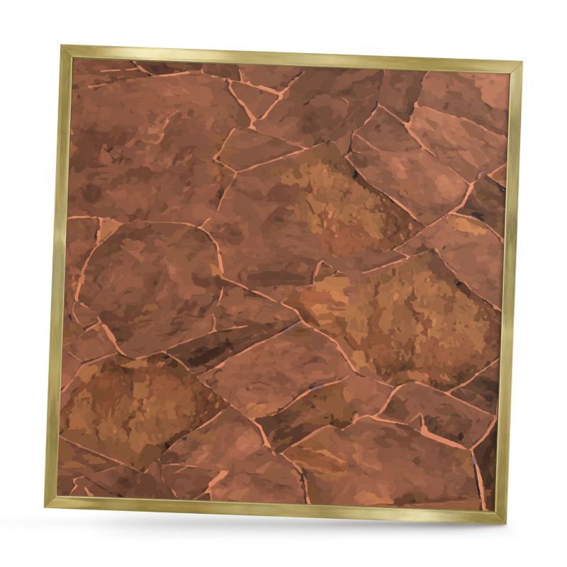 Ozdobna tablica na magnesy ArtPrintCave 50x50 Kamienna struktura w złotej ramie 1szt