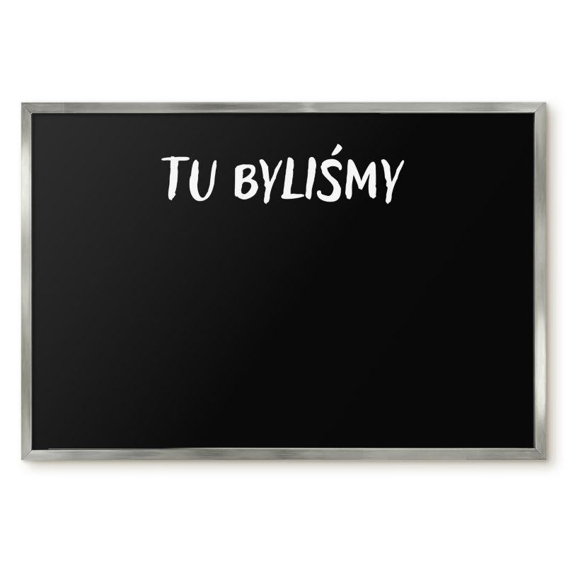 Tablica Na Magnesy Z Wakacji Tulup 60x40 cm Tu byliśmy 5 - Srebrna rama Do salonu, sypialni 1 szt.