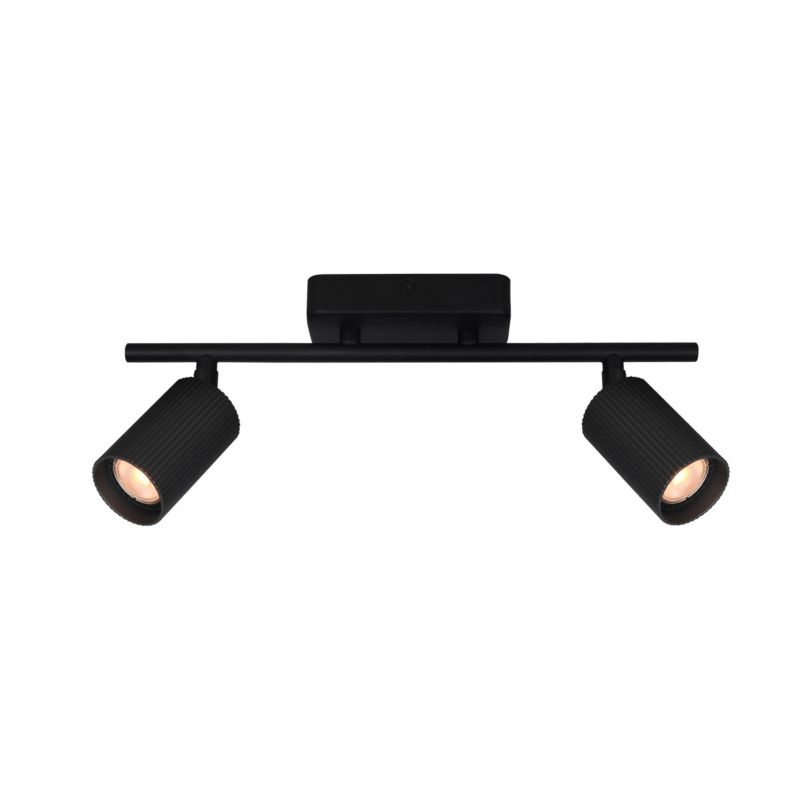 Lampa sufitowa Italux Tris czarny piaskowany Listwa z lampami 2 x GU10 x 10W wym: 16,6 x 34 x 5,5 cm - 1 szt.