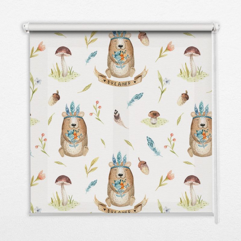 Roleta Do Kuchni Tulup 140x140 cm Misie I Rośliny Montaż do ściany/sufitu 1 szt.
