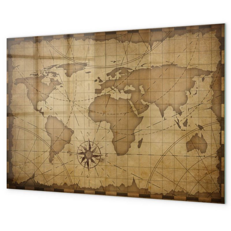 Tablica Magnetyczna Do Kuchni Tulup 90x60 cm Mapa vintage 5 magnesów neodymowych 1 kpl