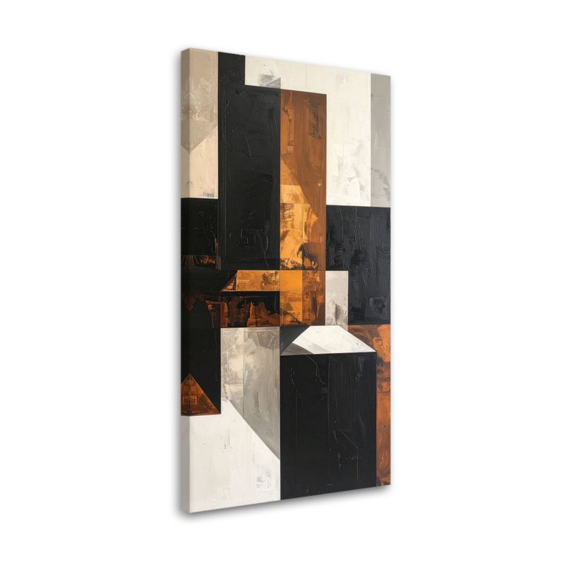 Obraz do salonu sypialni biura loftu Feeby Geometryczne formy abstrakcja brązowy czarny 50x100cm 1szt