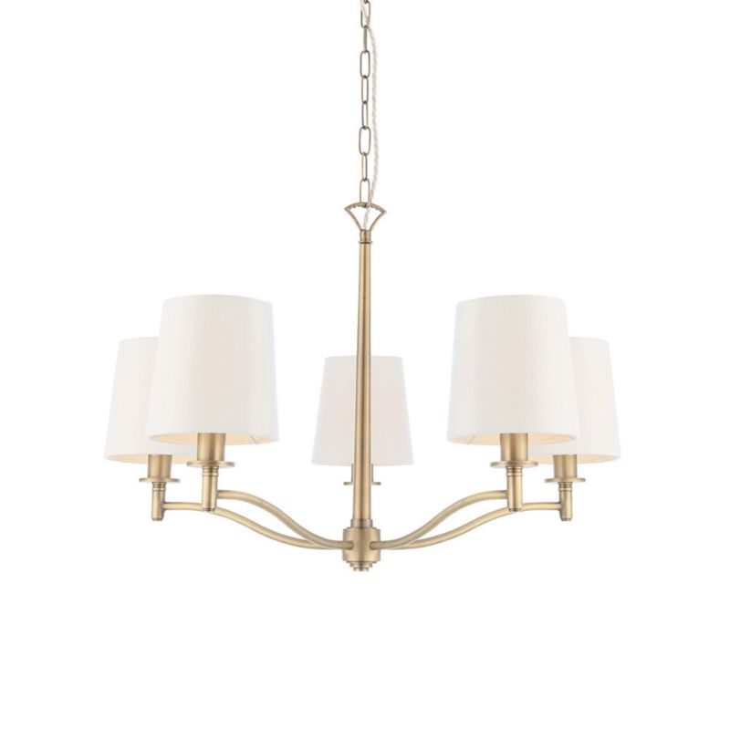 Lampa sufitowa z abażurami Endon ORTONA złoto-biała 5xE14x15W IP20 - 1 szt