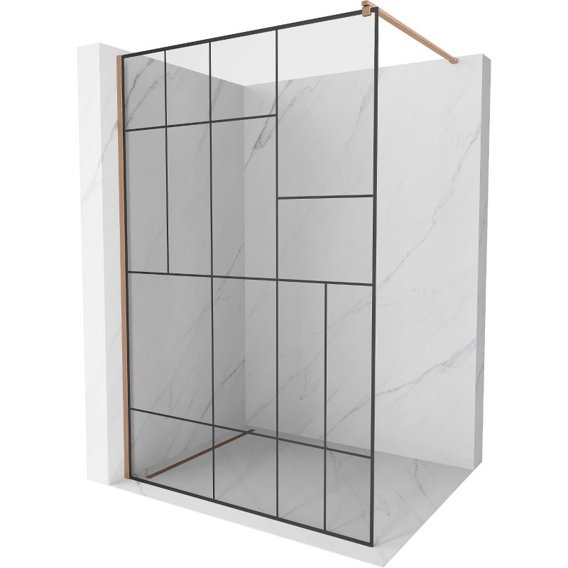 Ścianka prysznicowa walk-in Mexen Kioto czarny wzór 130x200 cm 800-130-101-65-78 1 szt.