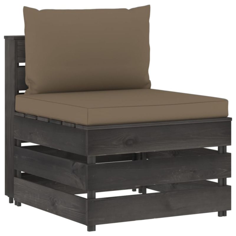 Sofa ogrodowa WaszeMeble z drewna szara z poduszkami WM-3068128 1 szt.