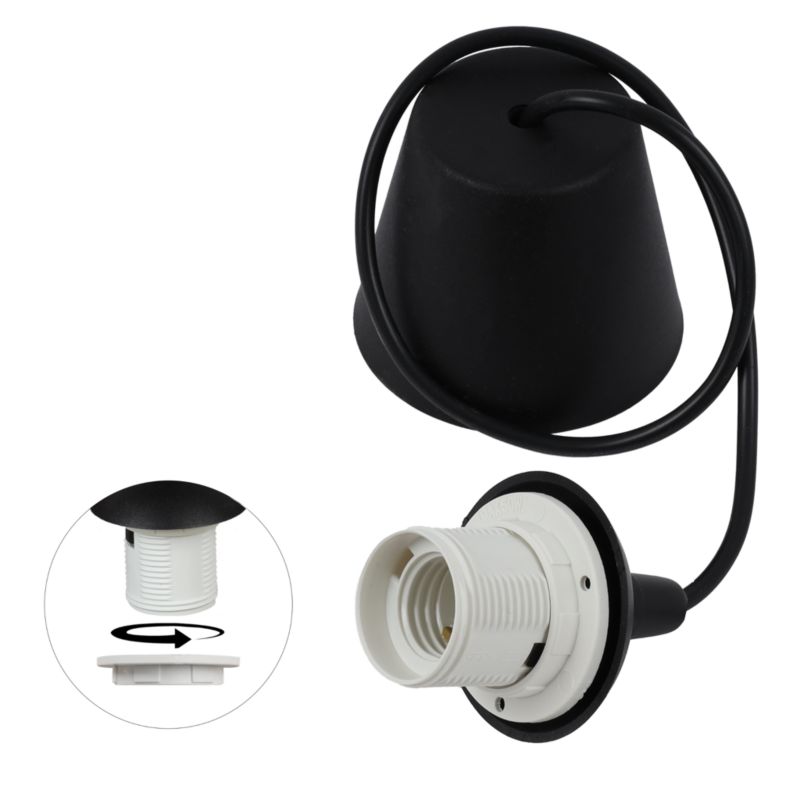 Linka zawiesie do lampy Light Home LH 1x E27 stożek czarny/biały 1szt.