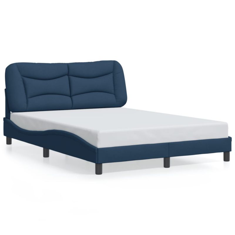 Rama łóżka bez materaca niebieska obita tkaniną WaszeMeble 140x190 WM-3207771 1 szt.
