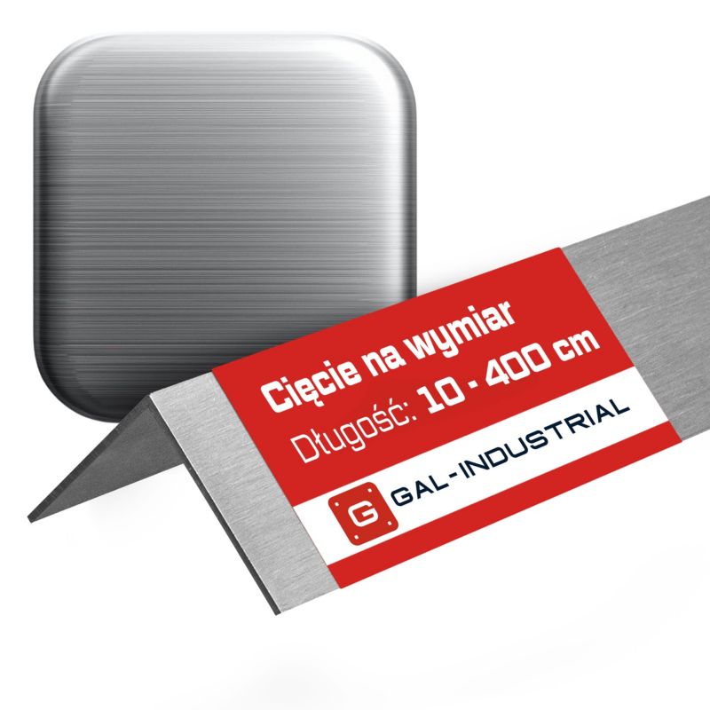 Kątownik Aluminiowy SZCZOTKOWANY GAL-INDUSTRIAL 70x20x2mm 400cm Alu + Cięcie na wymiar 1 szt.