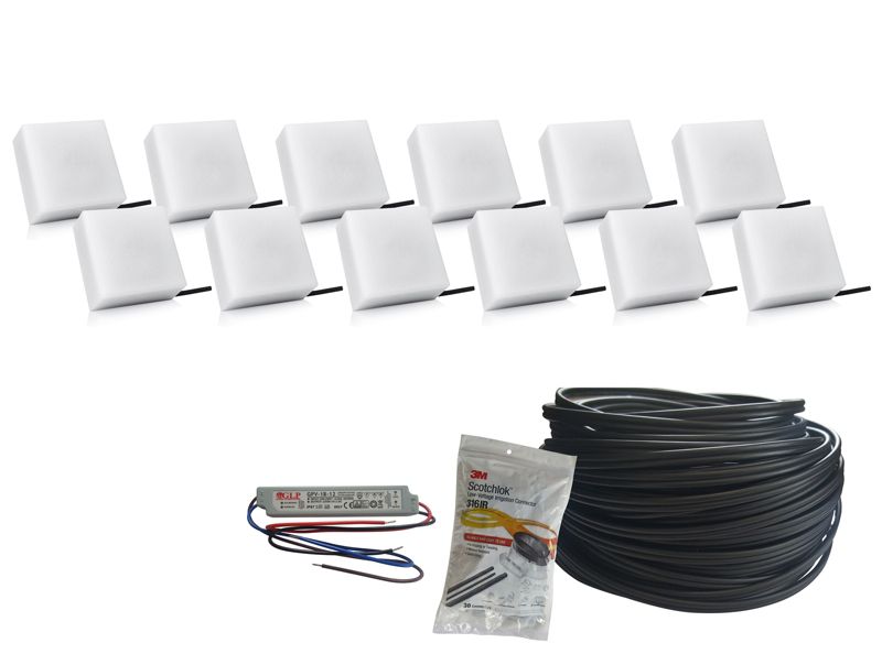 Kostka brukowa Bruklux Świecąca LED 14x14x6 cm Zestaw 12 szt