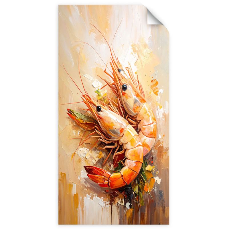 Naklejka na ścianę do pokoju młodzieżowego Feeby Krewetki Owoce morza Sushi 40x80cm 1szt