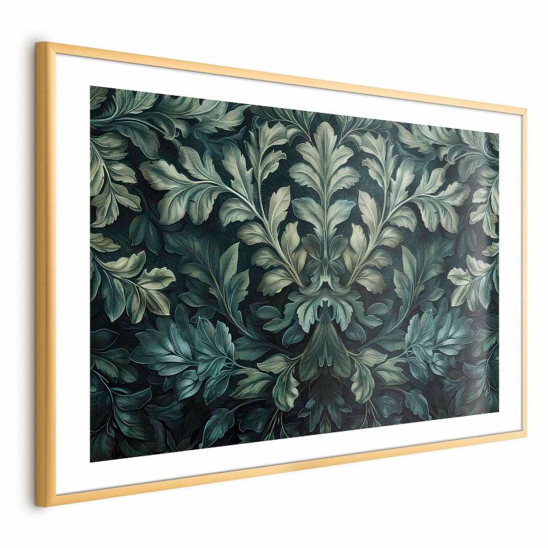 Plakat Artgeist Wiktoriańskie liście 30x21 cm z ramą złotą z marginesem 1 szt