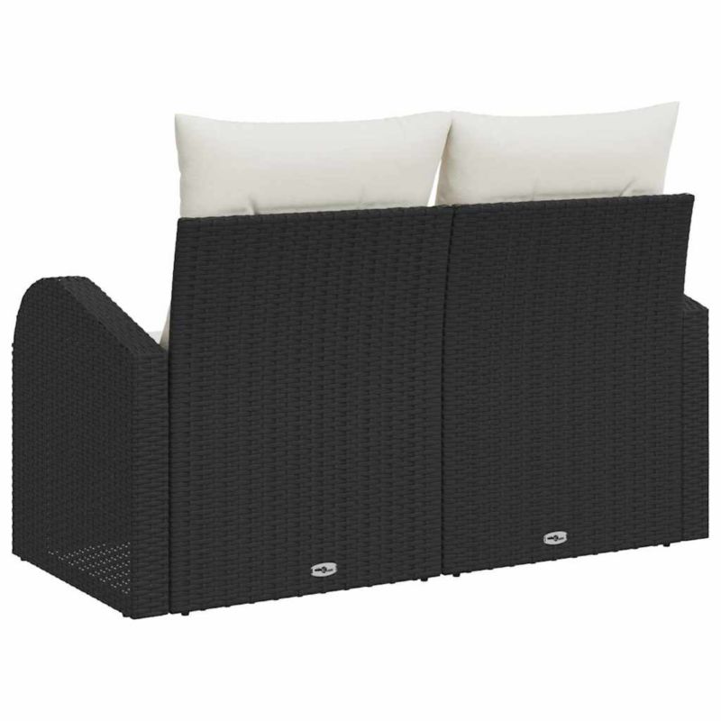 Sofa ogrodowa WaszeMeble z technorattanu czarna z poduszkami WM-42006742 1 szt.