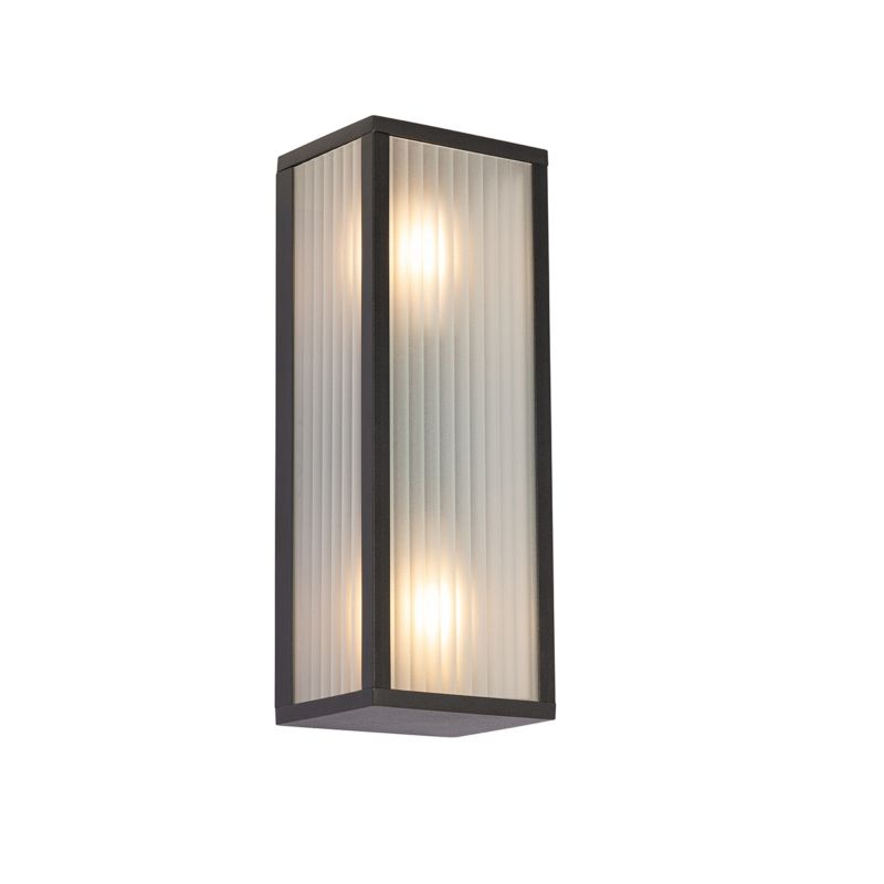 Nowoczesny lampa ścienna zewnętrzna IP44 do ogród Qazqa Charlois 14 czarny max 40W E27 IP44 z 2 punktami świetlnymi 1 szt.