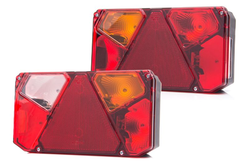 Lampy tylne WAŚ 7 funkcji lewa+prawa 12/24V IP56 E20 do przyczepy lawety 2 szt.