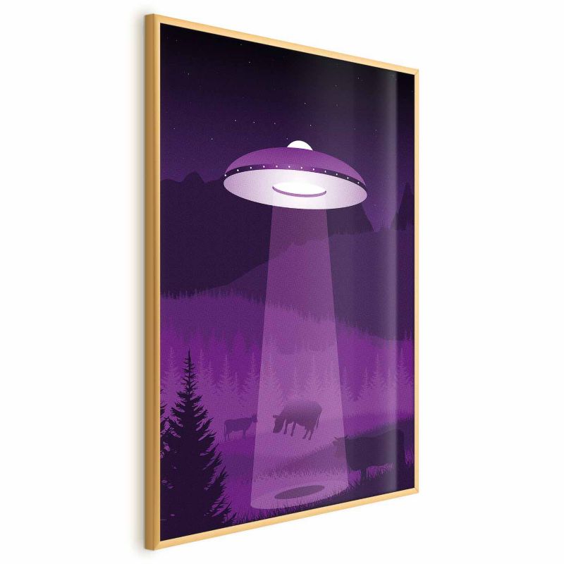 Plakat Artgeist Ufo 60x90 cm z ramą złotą bez marginesu 1 szt